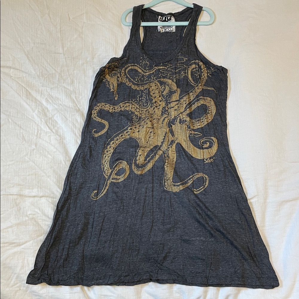 Great knee to mid thigh length tank dress in cotton crinkle